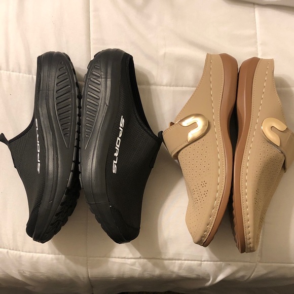 Stylish Black and Tan Women's Shoes both pair together - Picture 1 of 4
